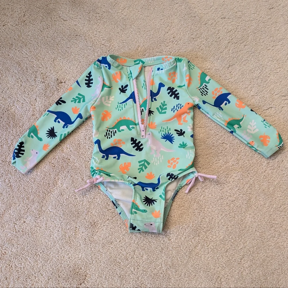 Cat & Jack Dinosaur Swimsuit Rashguard 18 Month